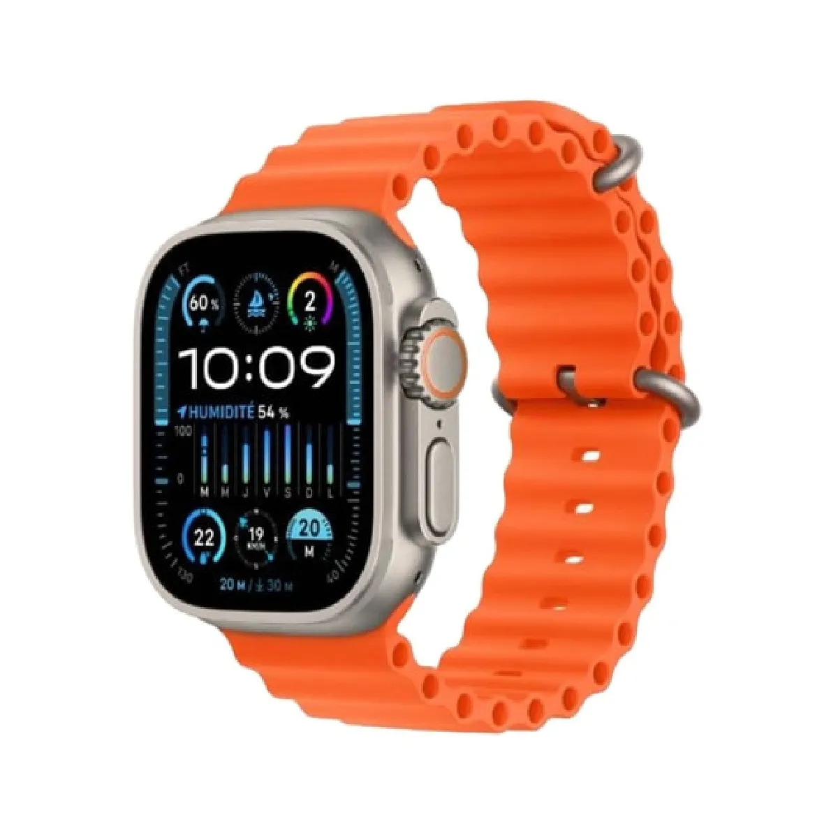 Montre connectée Watch Ultra 2 Titane Ocean bracelet orange