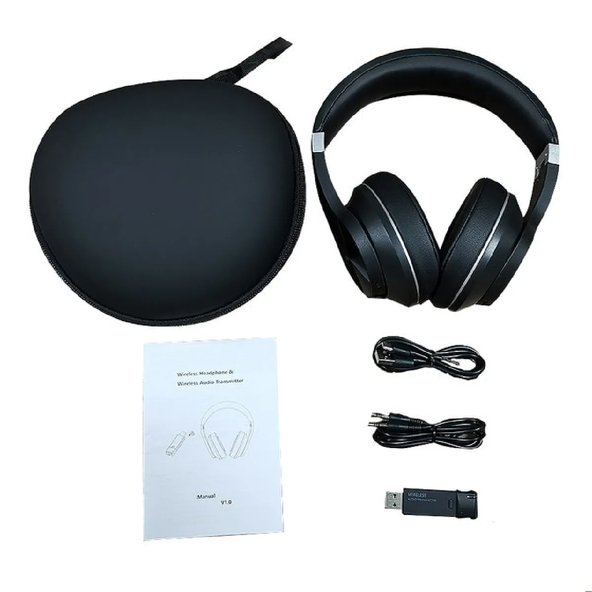 Casque Bluetooth + émetteur USB pour téléviseur casque sans fil dans l'oreille casque de jeu stéréo avec microphone