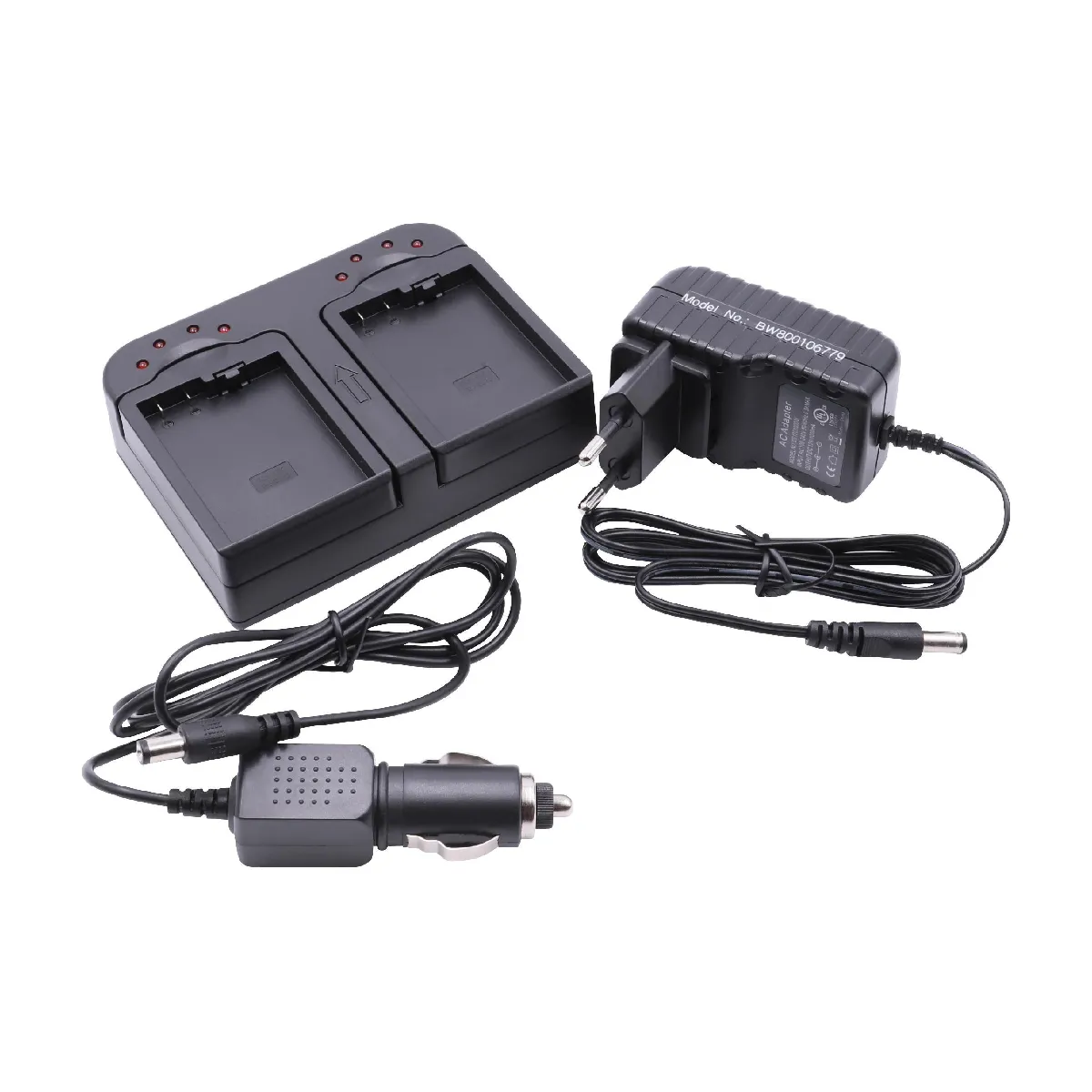 vhbw Chargeur de batterie double compatible avec Nikon D750 batterie appareil photo digital, DSLR, action cam