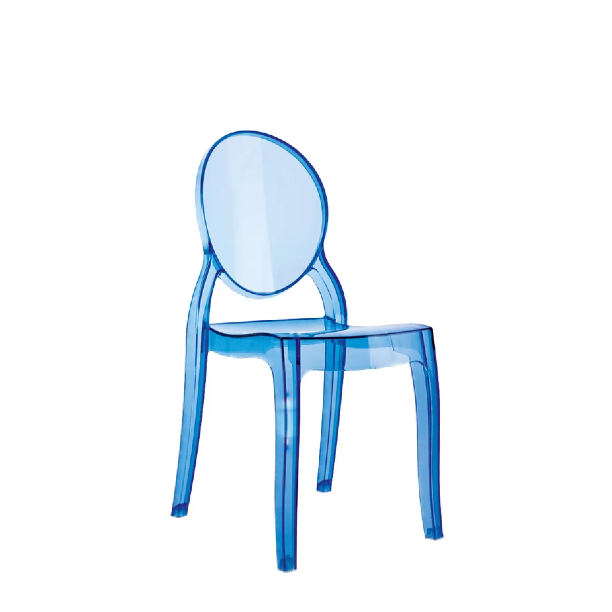 Chaise enfant 'KIDS' bleue transparente en matière plastique