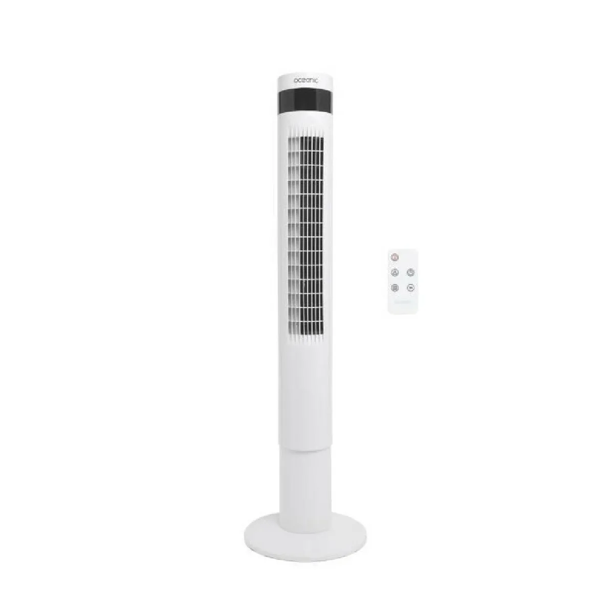 Ventilateur colonne OCEANIC - 50W - Hauteur 110 cm - Oscillation automatique - Télécommande - Minuterie - Blanc