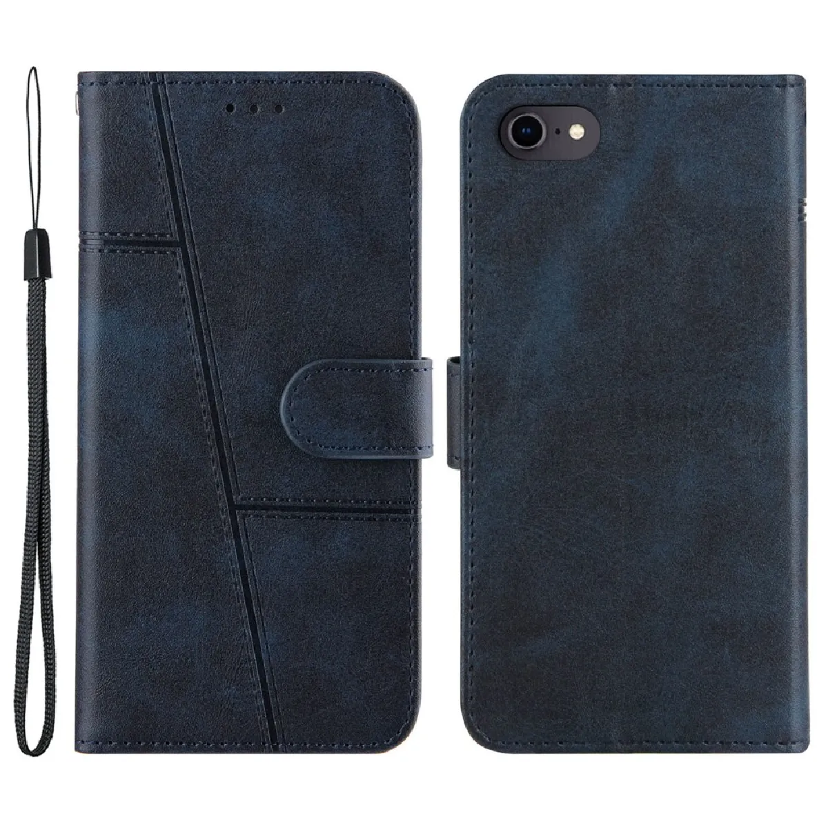 Etui en PU Épissage avec support bleu pour votre Apple iPhone 6 4.7 pouces/7 4.7 pouces/8 4.7 pouces/SE (2nd Generation)