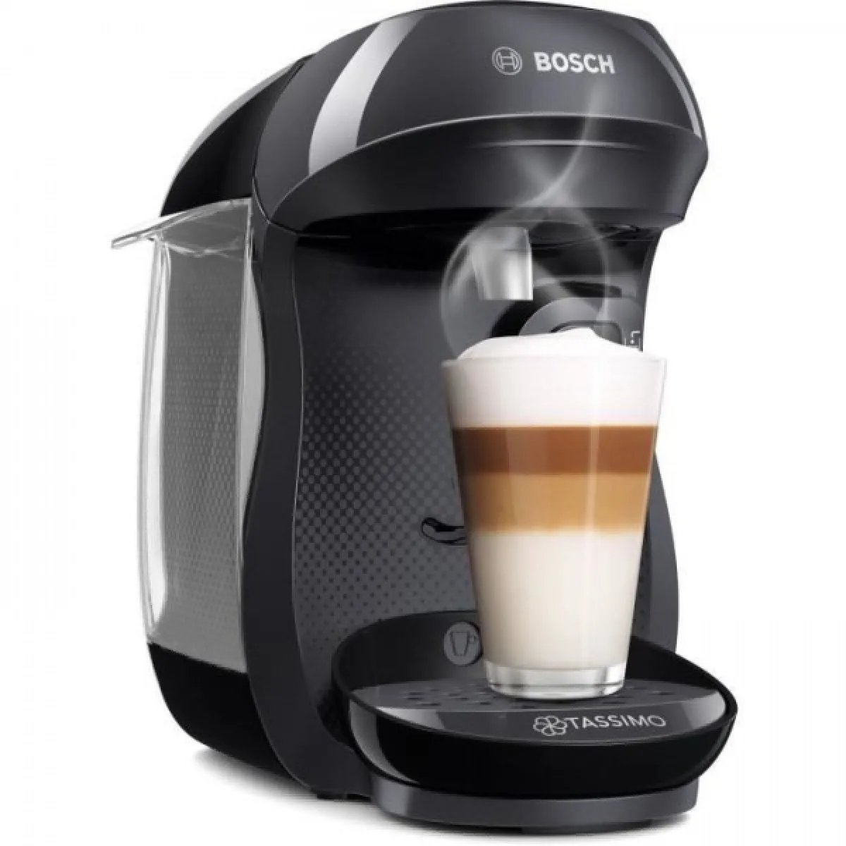 Machine a Cafe BOSCH machine Tassimo HAPPY (noire) + 3 packs de T-Discs offerts. compacte automatique avec lecteur optique de codes bar