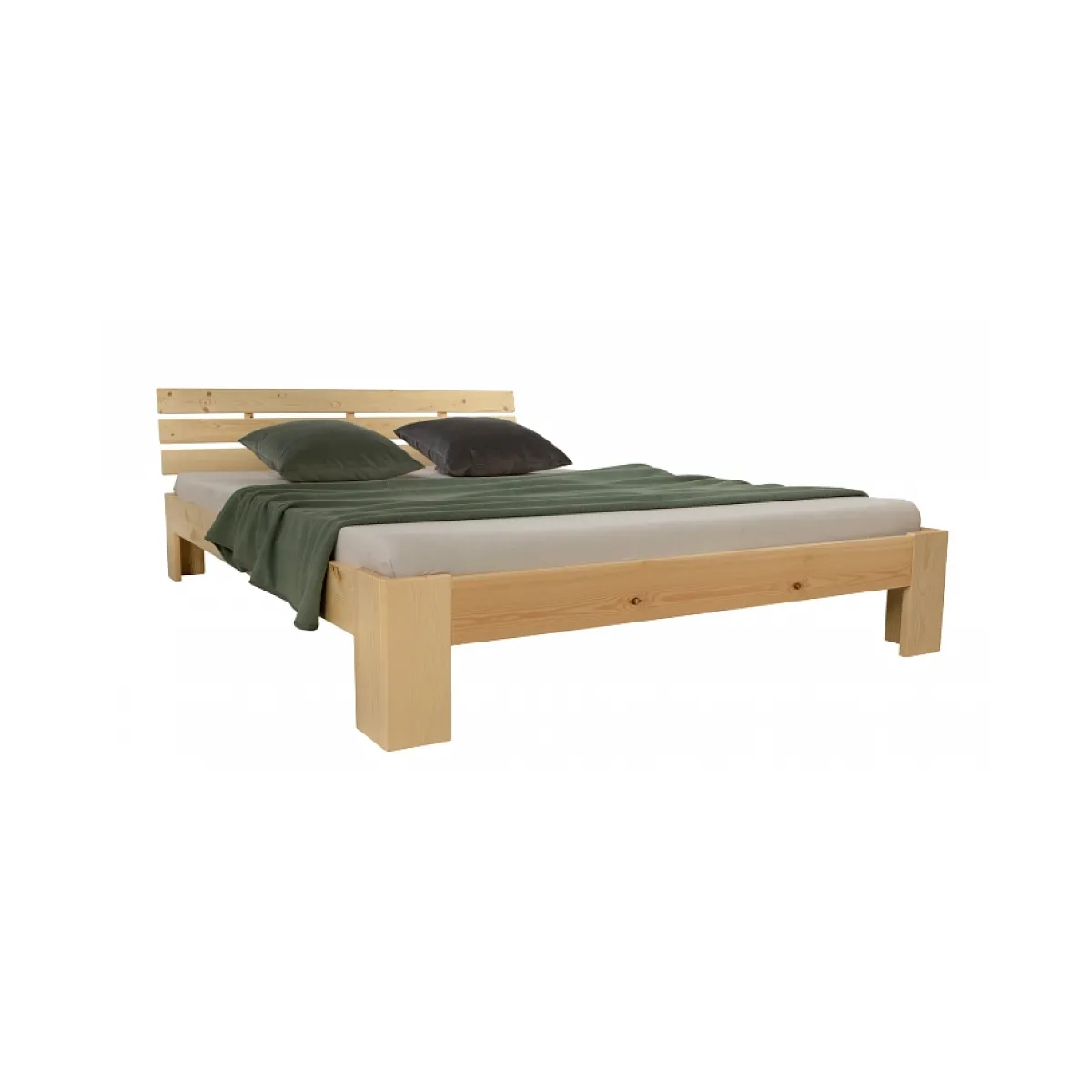 Lit double en bois futon 180x200 bois naturel