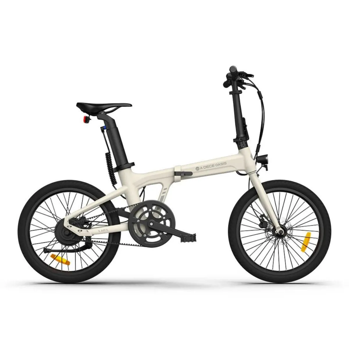 Vélo électrique pliant ADO Air 20 - Moteur 250W Batterie 36V9.6Ah Assisté Autonomie 100KM Freins à Disque Hydrauliques - Blanc Ivoire