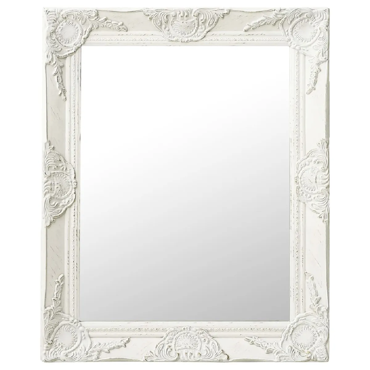 vidaXL Miroir mural style baroque 50x60 cm Blanc