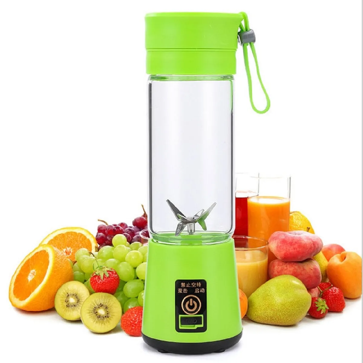 Presse-agrumes électrique portable Mixeur à smoothies rechargeable Mini Mixeur à fruits USB Extracteur de fruits Milkshake alimentaire Multicitation   Extracteur à jus (vert)