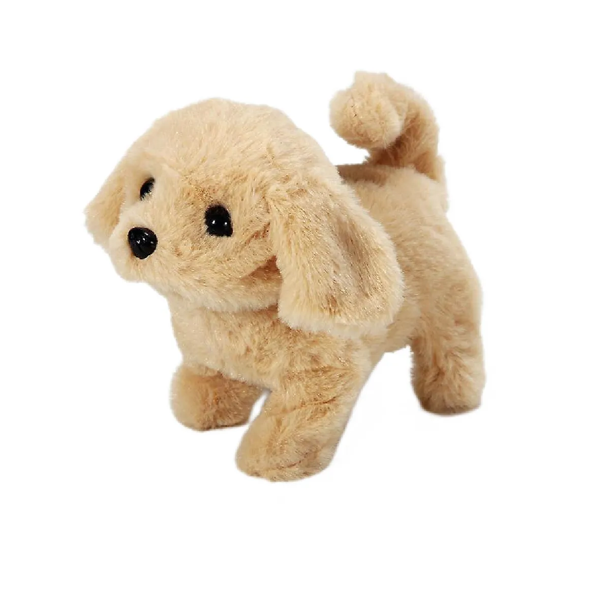 Jouets électriques Simulation douce Chien en peluche Marche en peluche Chien aboyant Lumière Simulation drôle Mouvement Peluche poupée jouet (C)