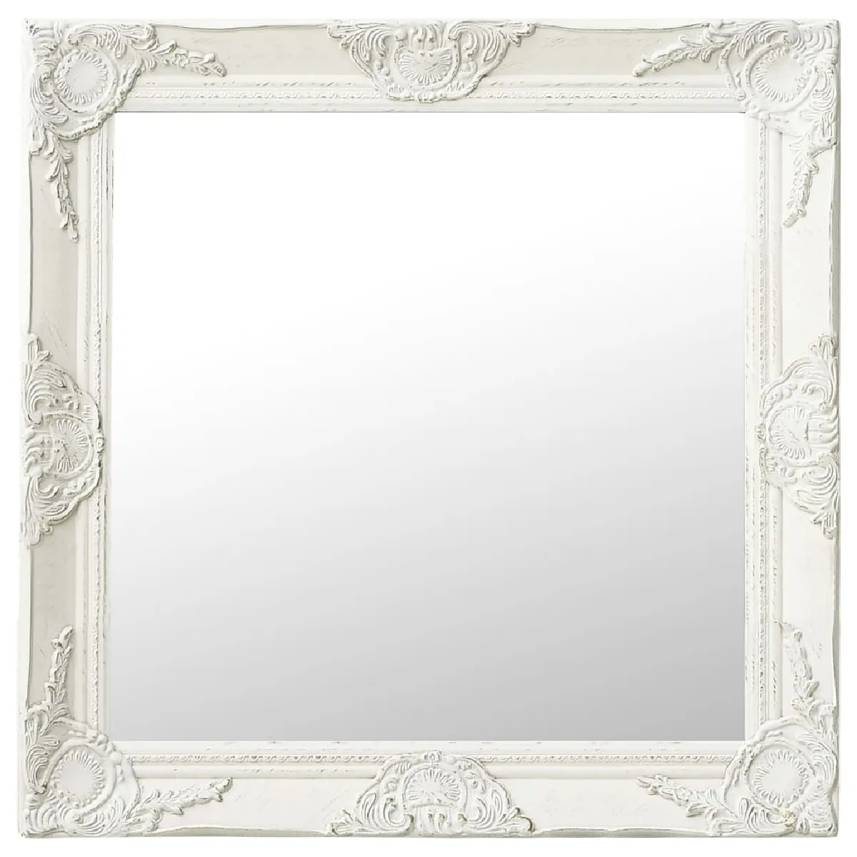 vidaXL Miroir mural style baroque 60x60 cm Blanc