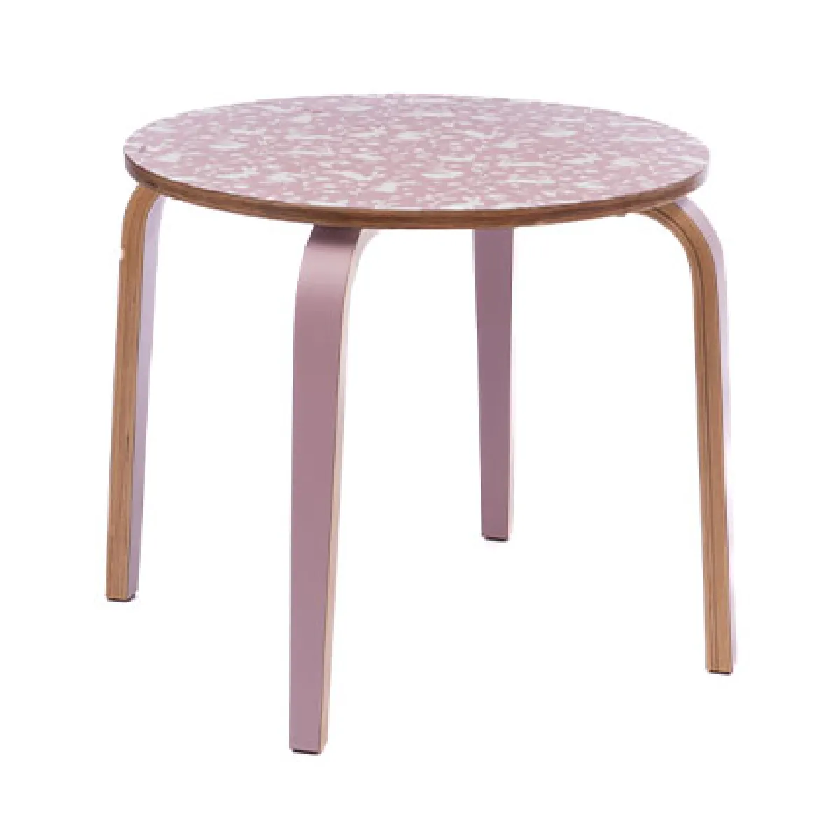 Table enfant ronde 60x53 cm rose et blanc - LASTIK