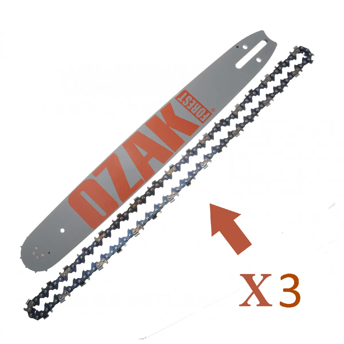 Guide 3 chaines tronçonneuse 45cm Pas 3/8, Jauge 058 remplace Oregon 188SLHD024