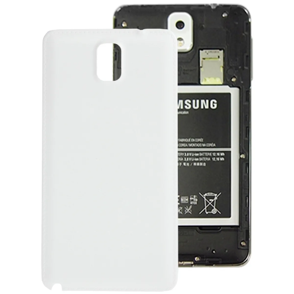 Coque arrière blanc pour Samsung Galaxy Note III / N9000 Litchi Texture couvercle de batterie en plastique