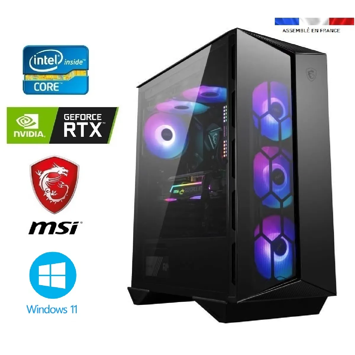 PC Gamer I7-14700KF - RTX 4070 12GO SUPER MSI GAMING X SLIM - 32GO RAM - SSD 1To + HDD 4To - WIFI - MSI MPG Gungnir 110R - Windows 11