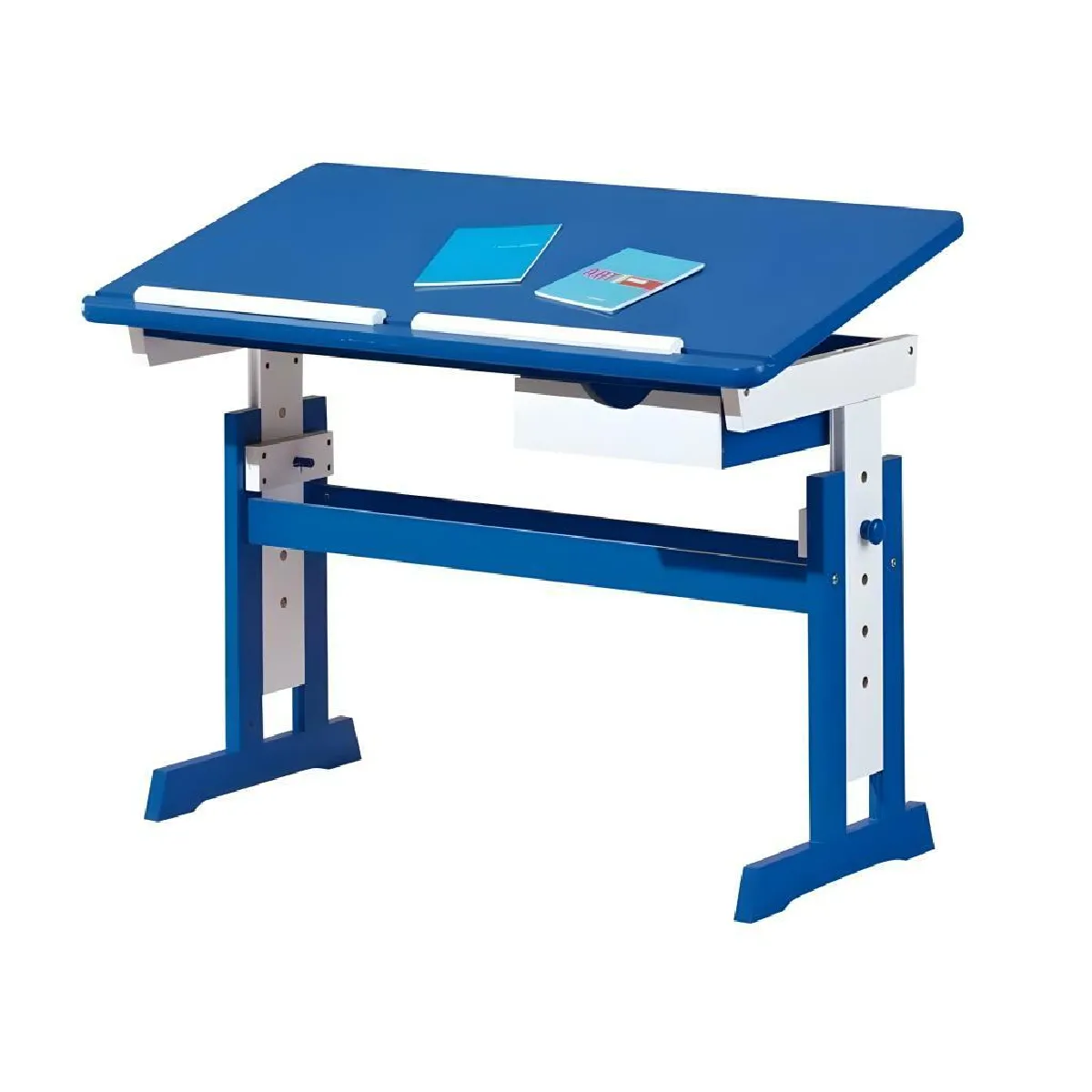 Bureau Enfant Pupitre Bois "Study" 109cm Bleu