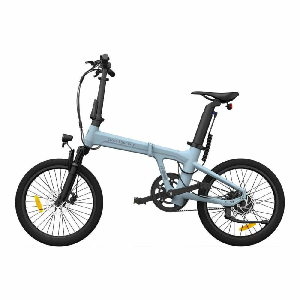 Vélo électrique pliant ADO Air 20S - Moteur 250W Batterie 36V9.6Ah Assisté Autonomie 100KM Freins à Disque Hydrauliques - Bleu