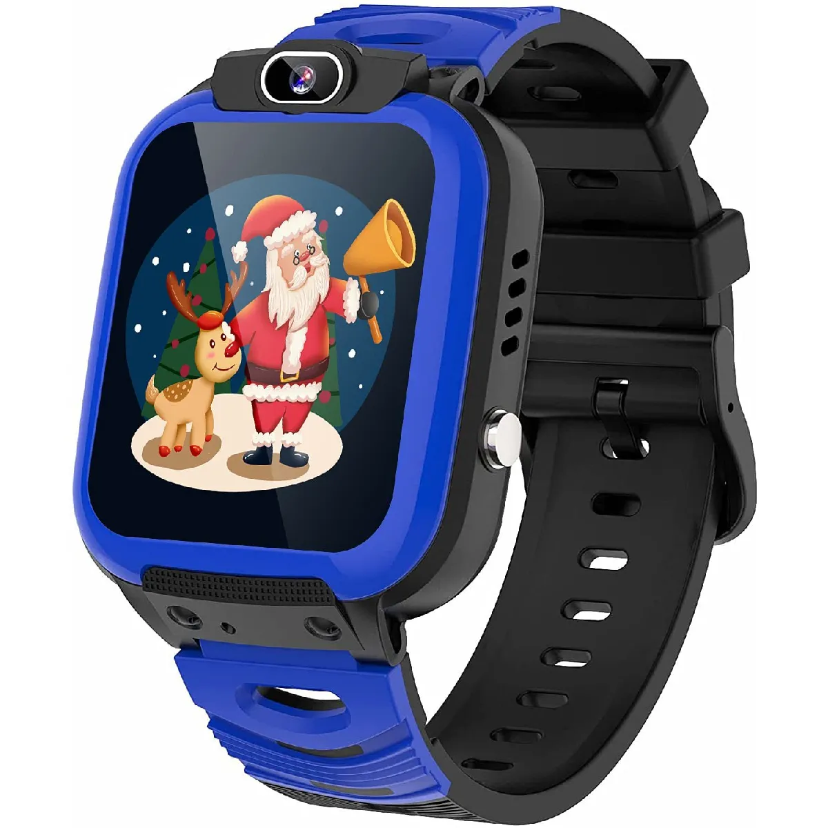 Montre Connectée Enfant 14 Jeux-MP3 Musique, Vidéo Caméra Montre Connectée pour Enfant SOS Appels Téléphoniques Réveil Calculatrice Smartwatch Enfant Filles Garçons Cadeau avec 1GB SD Card( Bleu)