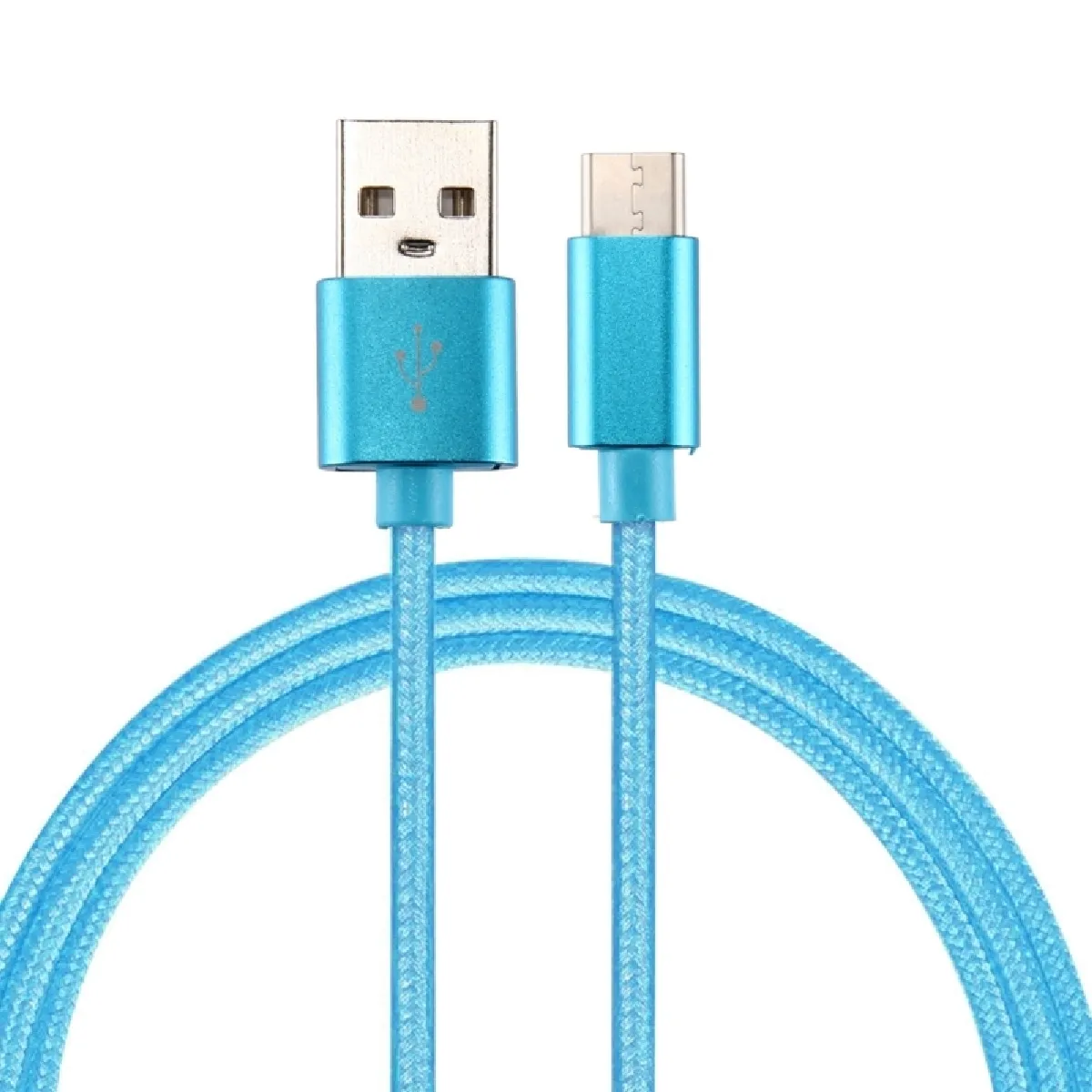 Câble bleu pour Samsung Galaxy S8 et S8 + / LG G6 / Huawei P10 P10 Plus / Oneplus 5 / Xiaomi Mi6 Max 2 / autres Smartphones Tricot Texture USB vers USB-C / Type-C de chargement de synchronisation de données, longueur de câble: 50cm,