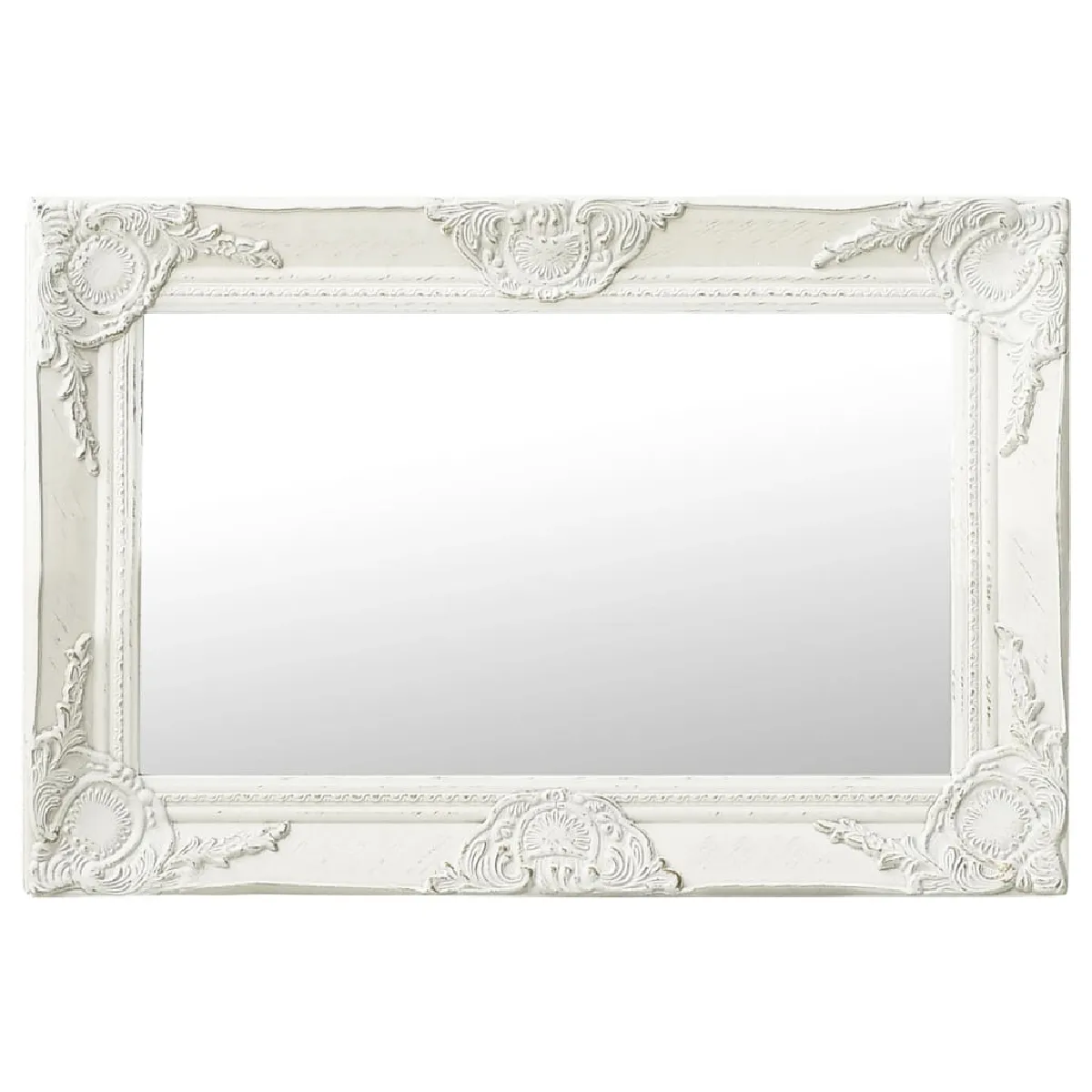 vidaXL Miroir mural style baroque 60x40 cm Blanc