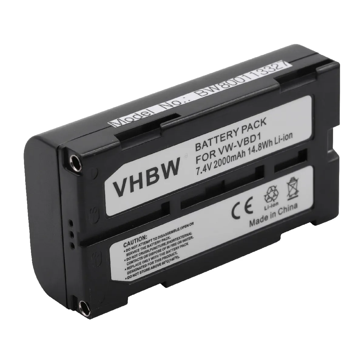 vhbw Li-Ion Batterie 2000mAh (7.4V) pour caméra vidéo, caméscope Hitachi VM-E568LE, VM-E573LA, VM-E575LE, VM-E635LA, VM-E645LA comme VW-VBD1