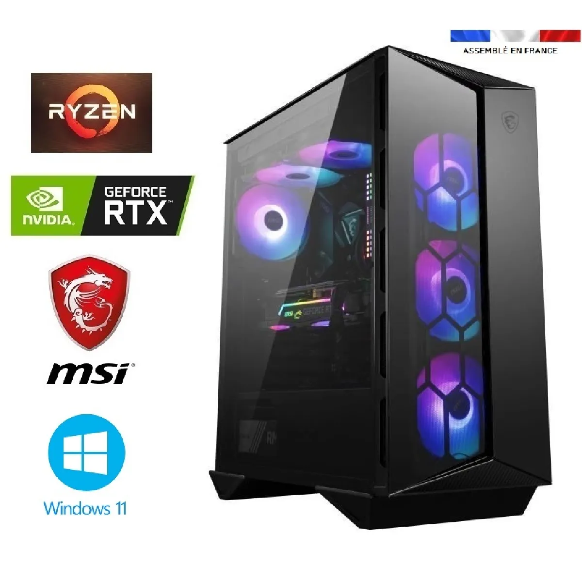 PC Gamer Ryzen 5 4500 + Watercooling - RTX 4060 8GO GAMING X - 32GO RAM - SSD 1To + HDD 4To - WIFI - MSI GUNGNIR 110R - Windows 11