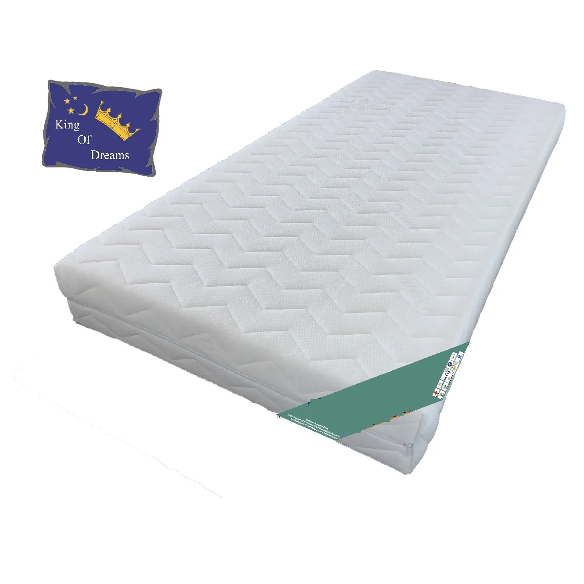 Matelas 19cm 160x200 Ferme Déhoussable - Mousse Indéformable + Oreiller Mémoire de Forme + Protège Matelas OFFERTS