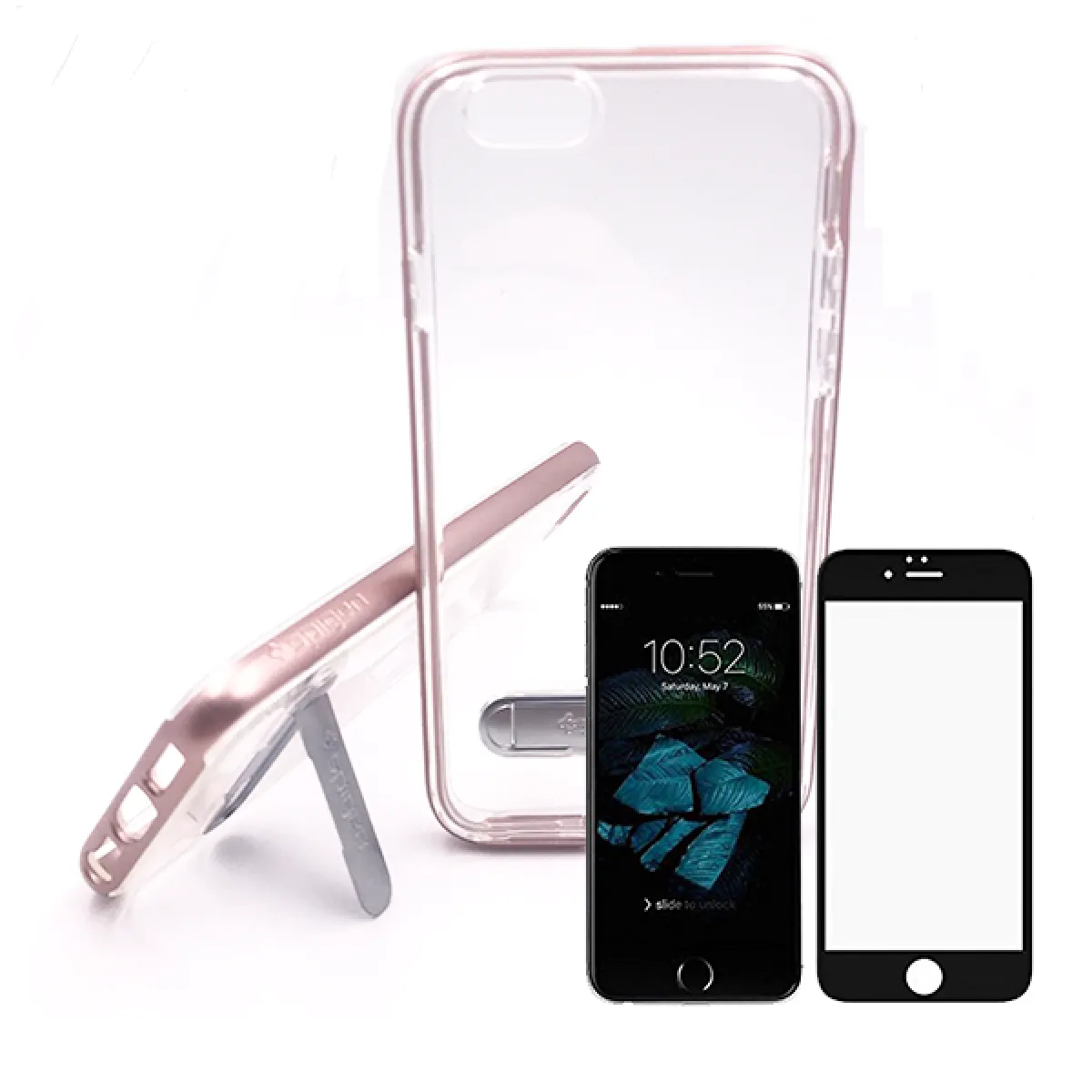 Kit Coque Spigen Crystal Hybrid + Verre Trempé Full Cover - Iphone 5 / 5S / SE - Rose