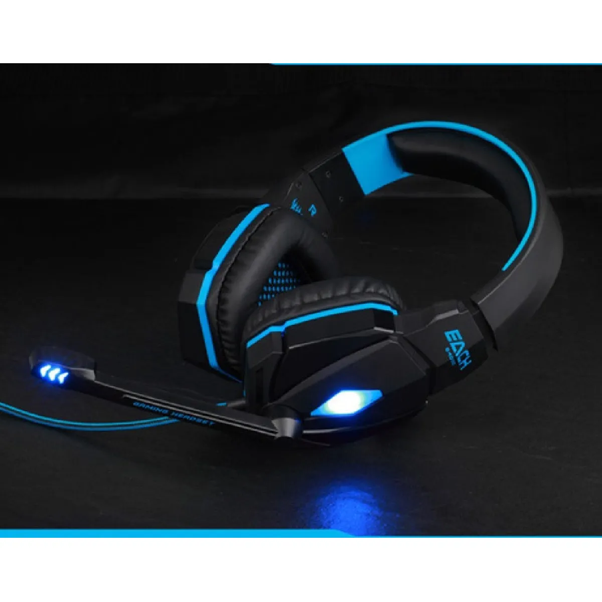 Casque Gamers avec Micro et Telecommande pour PS4 Playstation 4 Jack USB LED Reglage Son (BLEU)