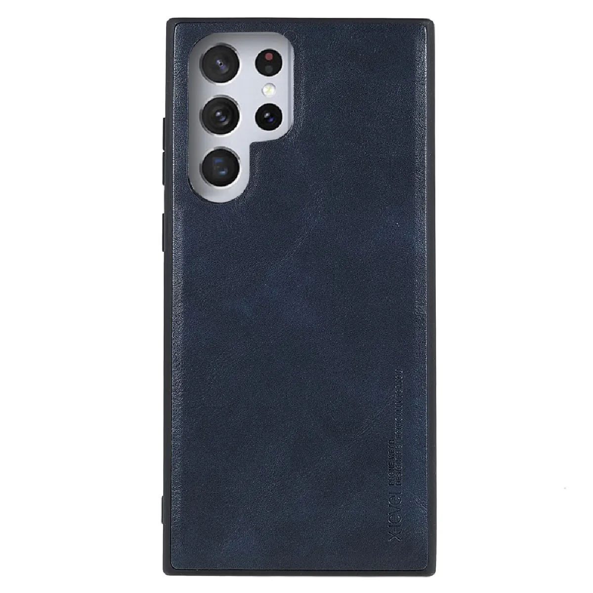 Coque en TPU + PU X-LEVEL style vintage, anti-rayures bleu pour votre Samsung Galaxy S22 Ultra 5G