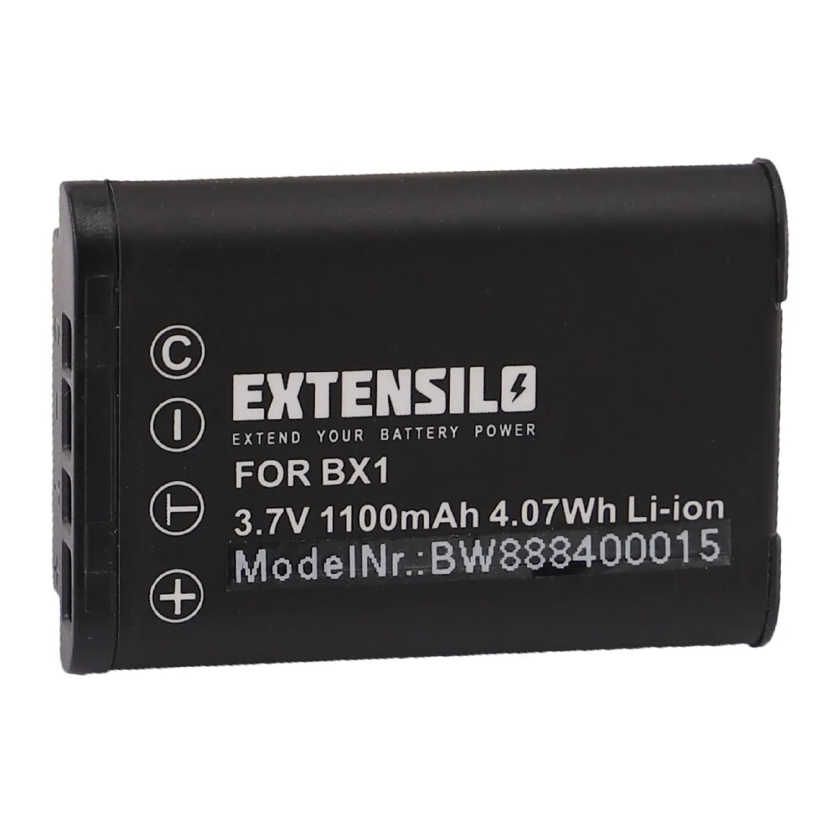 EXTENSILO Batterie compatible avec Sony Cybershot DSC-HX50, DSC-HX400, DSC-HX400V appareil photo, reflex numérique (1100mAh, 3,7V, Li-ion)