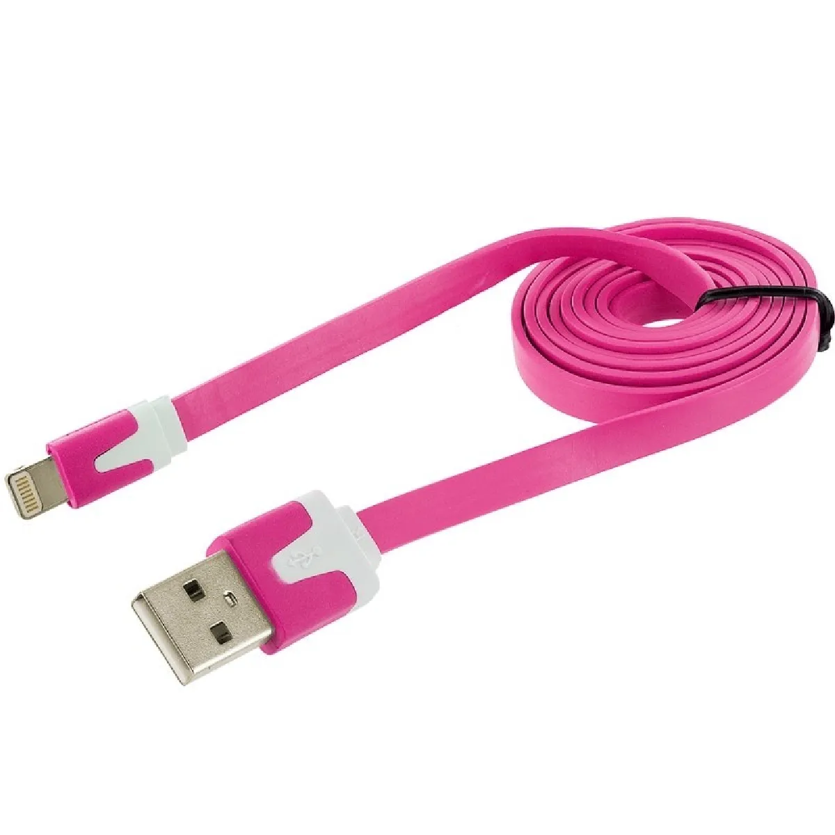 Cable Noodle Chargeur Usb IPHONE SE (ROSE BONBON)