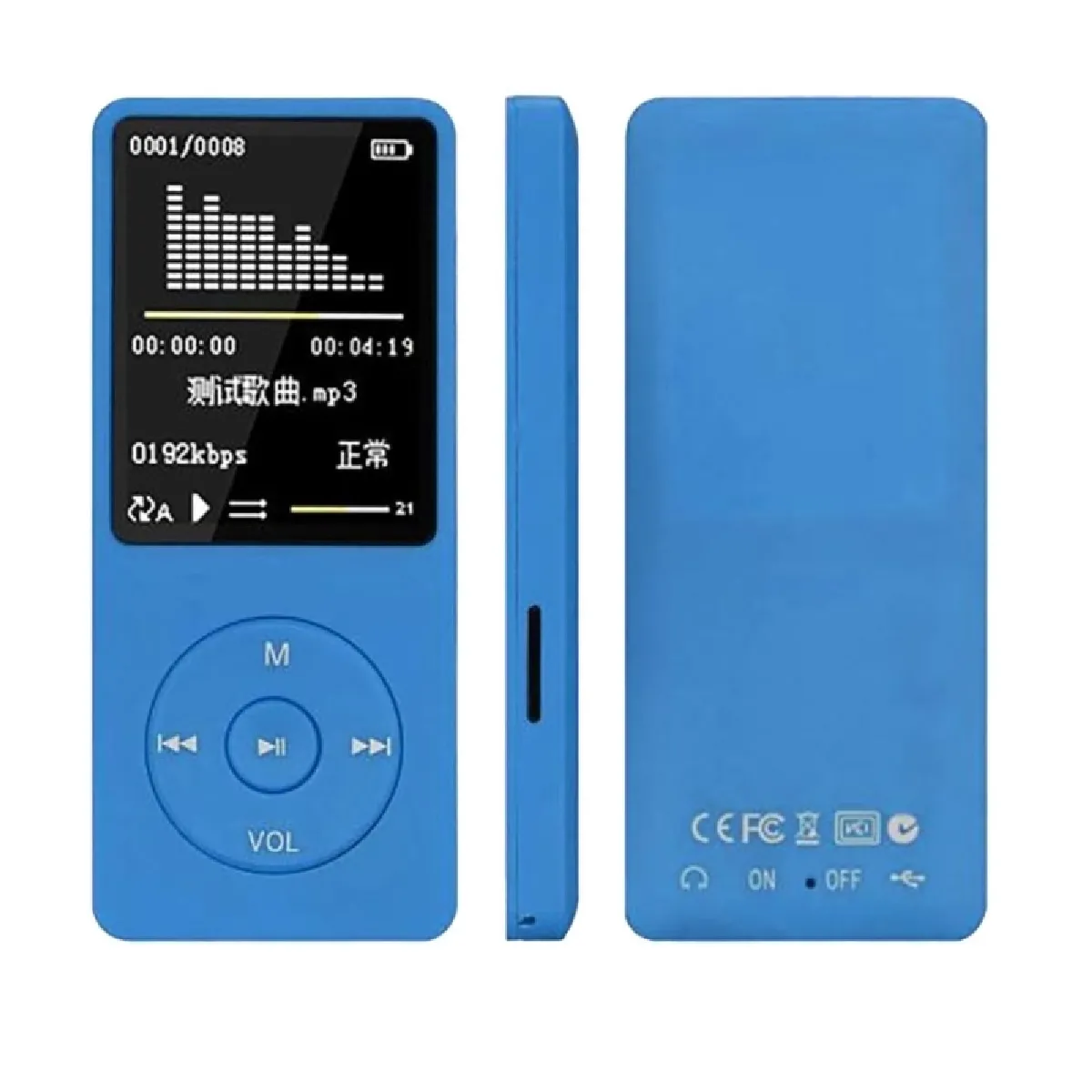 Lecteur MP3 Mode Portable Ecran LCD Radio FM Jeux Vidéo Film MP3 MP4 Mini Walkman, Capacité de la mémoire: 4 Go (Bleu)