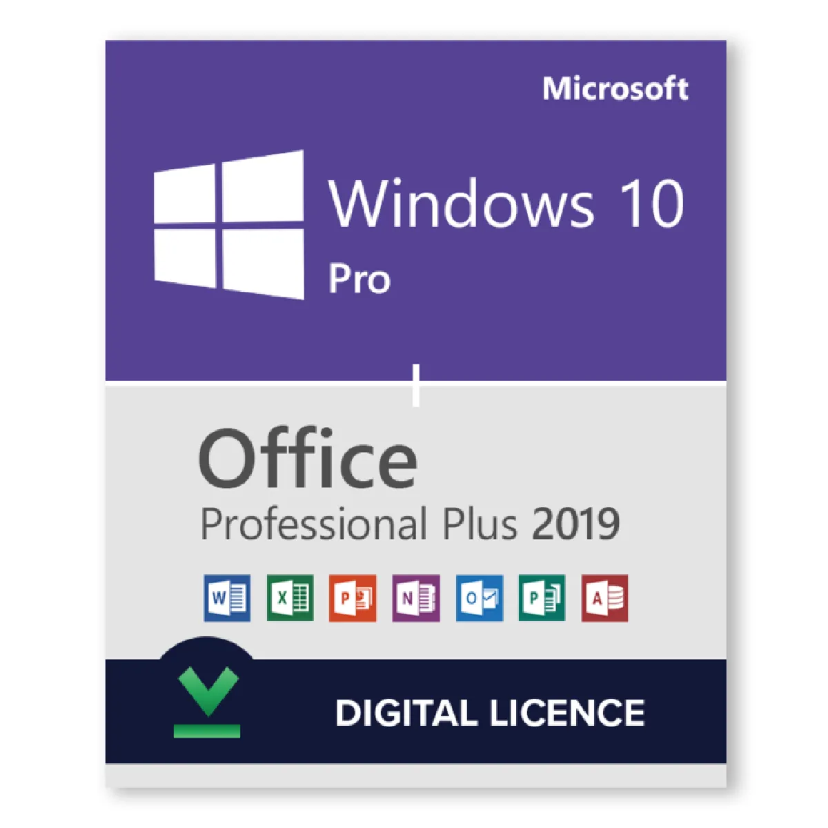 Windows 10 Pro + Microsoft Office 2019 Pro Plus - Licence numérique - Logiciel en téléchargement