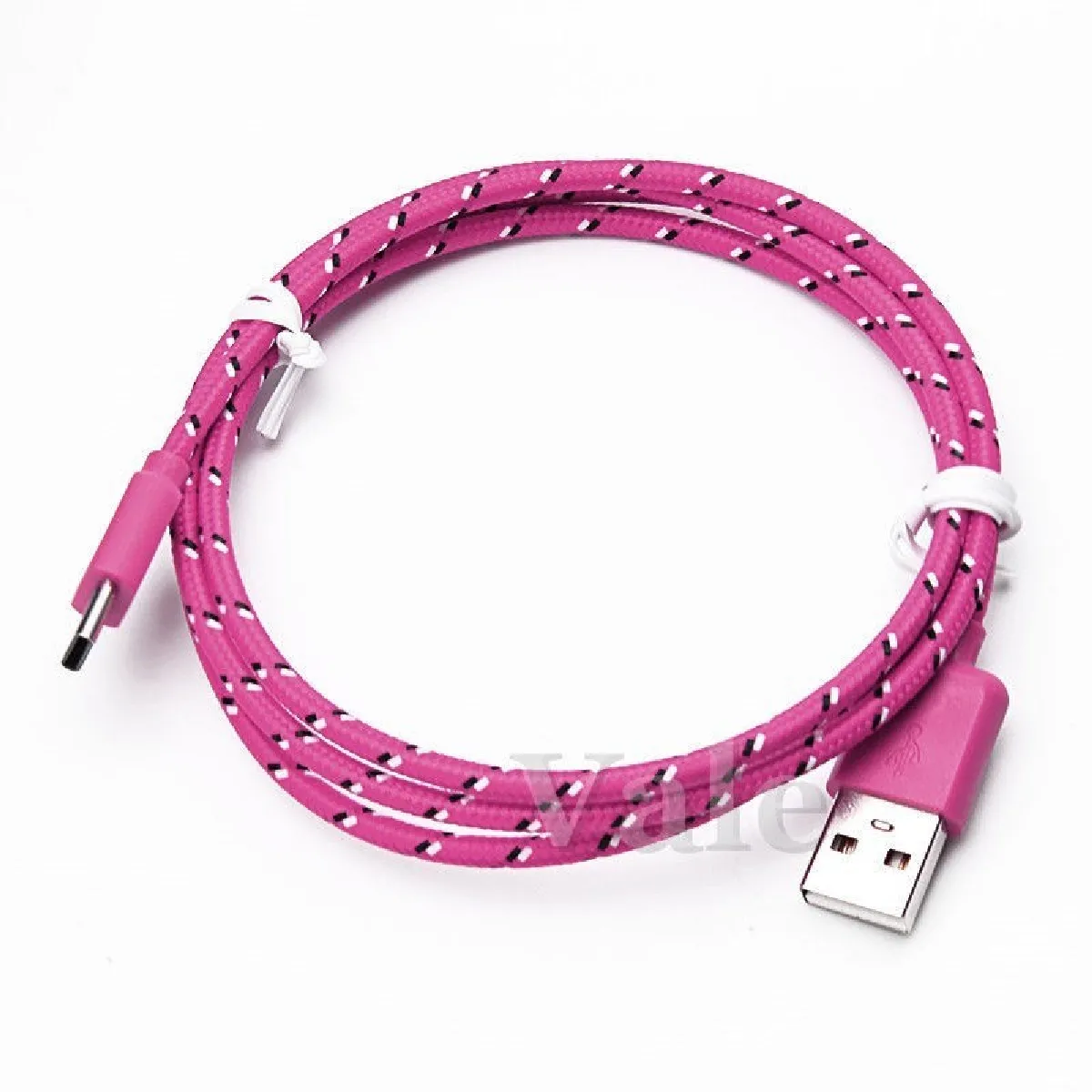 Cable Tresse pour HUAWEI MediaPad M3 3m Universel Chargeur Connecteur Micro USB Tisse Nylon (ROSE BONBON)