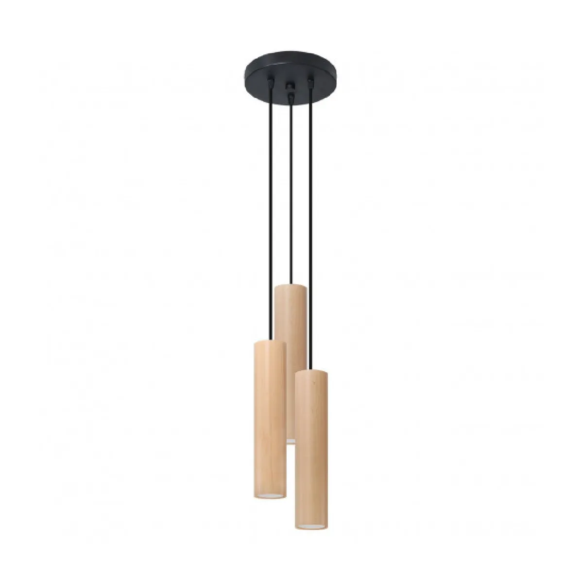 Suspension Lino Cluster Bois Bois naturel 3 ampoules 100cm