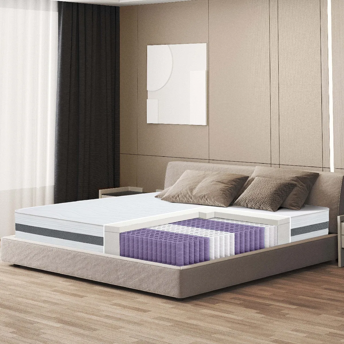 Matelas 80 x 190 à ressorts ensachés   Hauteur 20 cm