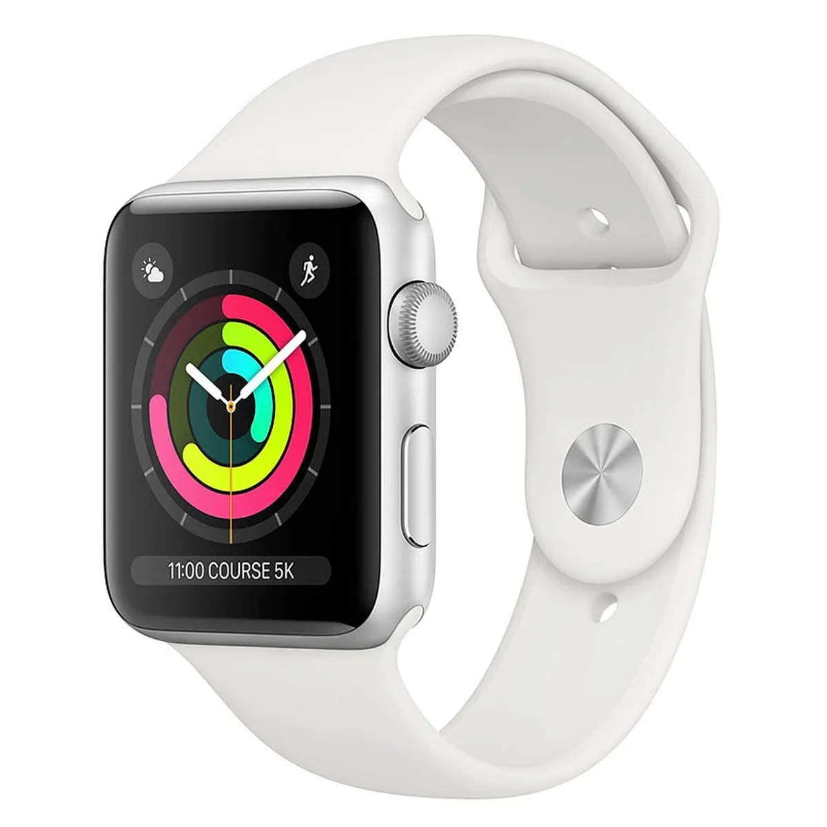 Apple Watch Series 3 GPS Aluminium Argent Sport Blanc 42 mm - Reconditionnée Premium