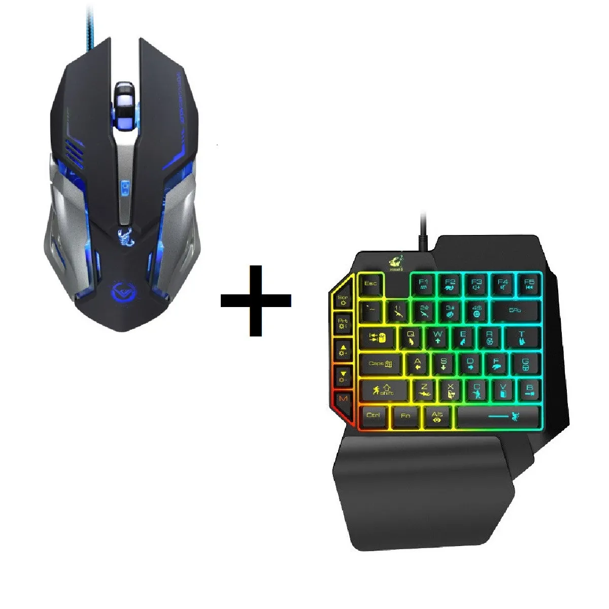 Pack Gamer pour PC HP OMEN (Souris Gamer Metal + Mini Clavier Gamer) QWERTY USB LED Gaming