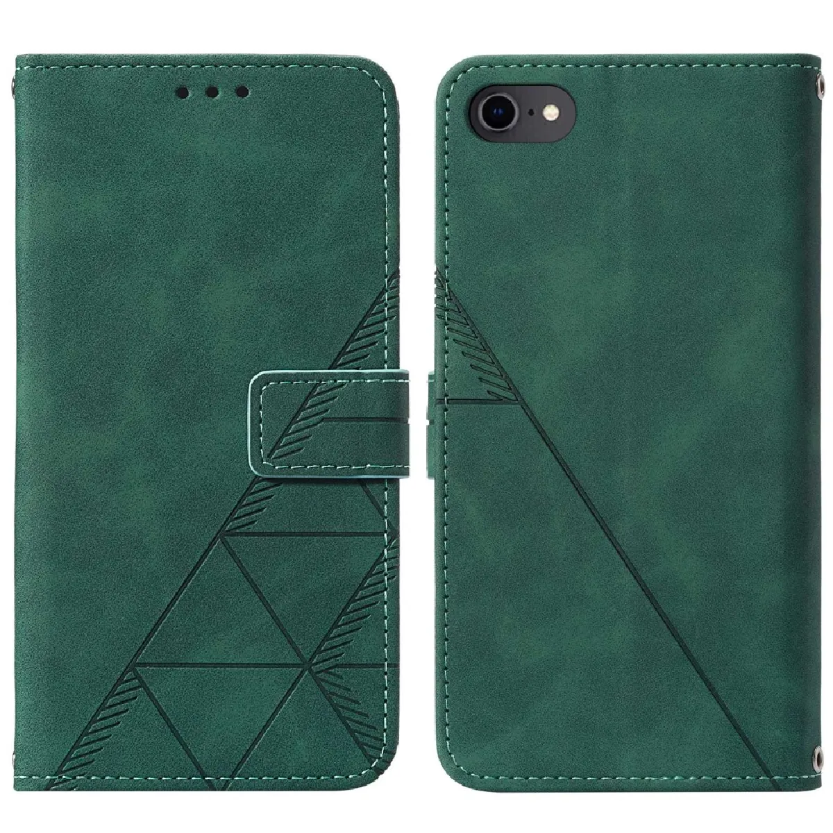 Etui en PU fermeture magnétique, motif lignes vert noirâtre pour votre iPhone 6 4.7-pouces/7 4.7 pouces/8 4.7 pouces/SE (2nd Generation)