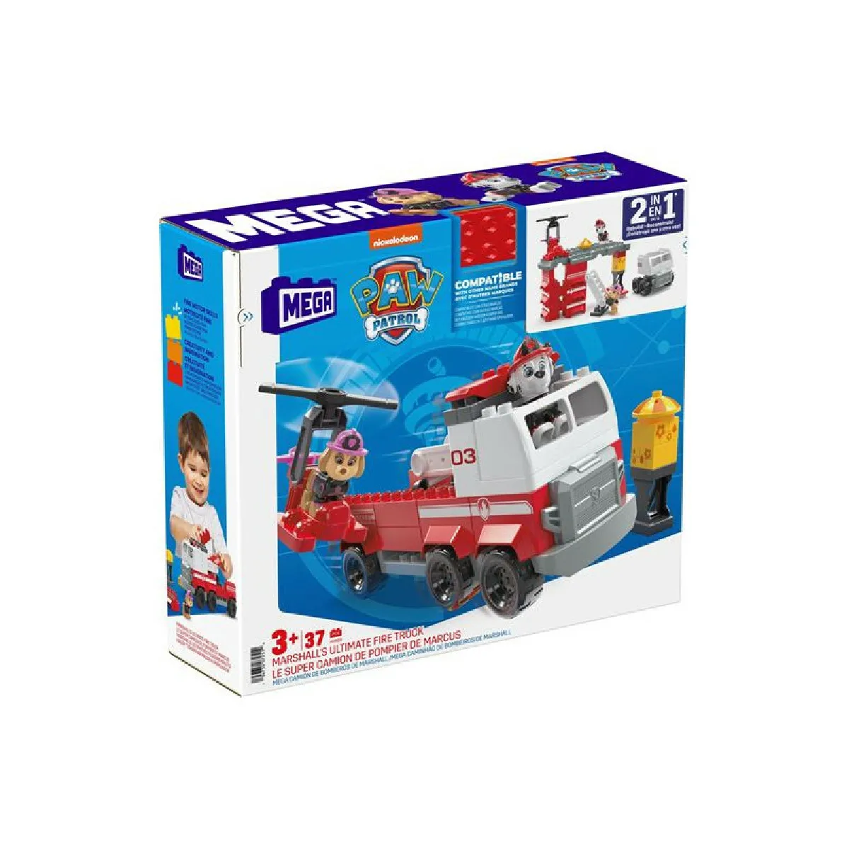 Jeu de construction Mega Bloks La Pat Patrouille Super camion de pompier de Marcus