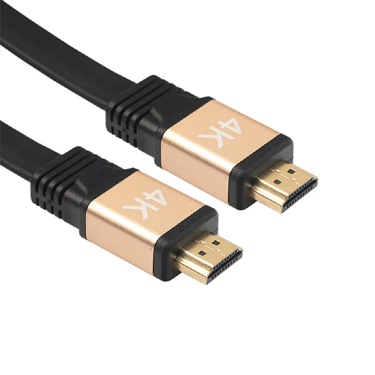 Cable HDMI Plat 4K Male 3m pour WII U Gold 3D FULL HD Television Console PC TV Ecran 1080p (OR)