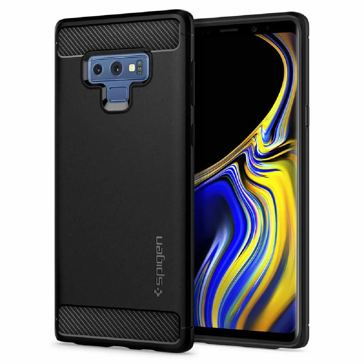 Spigen Coque Samsung Note 9 [Rugged Armor] Fibre de Carbone - Design Automobile, Triple Protection - US Military Grade, Spider Web, Air Cushion, Compatible avec Samsung Galaxy Note 9