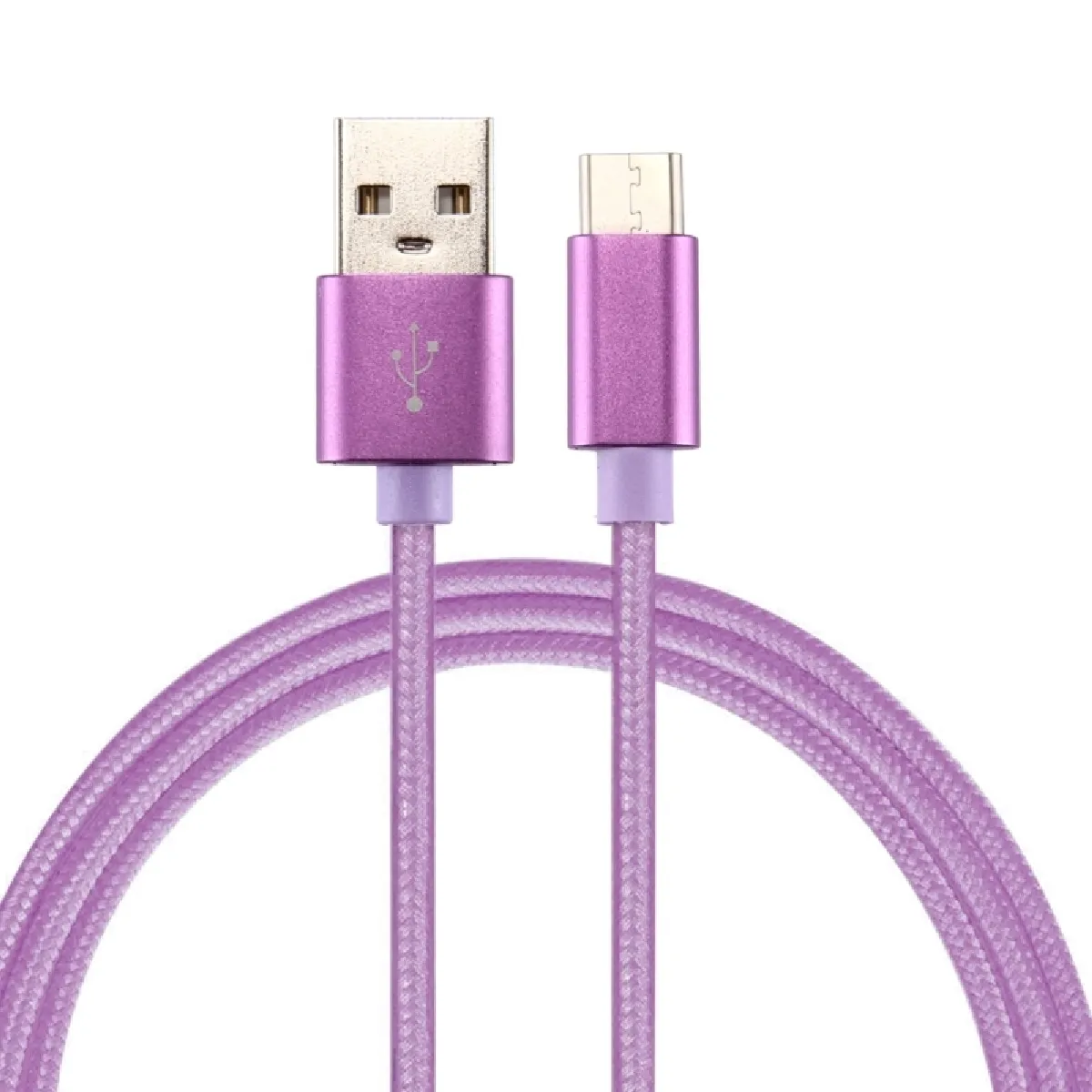 Câble Violet pour Samsung Galaxy S8 et S8 + / LG G6 / Huawei P10 P10 Plus / Oneplus 5 / Xiaomi Mi6 Max 2 / autres Smartphones Tricot Texture USB vers USB-C / Type-C de chargement de synchronisation de données, longueur de câble: 50cm,