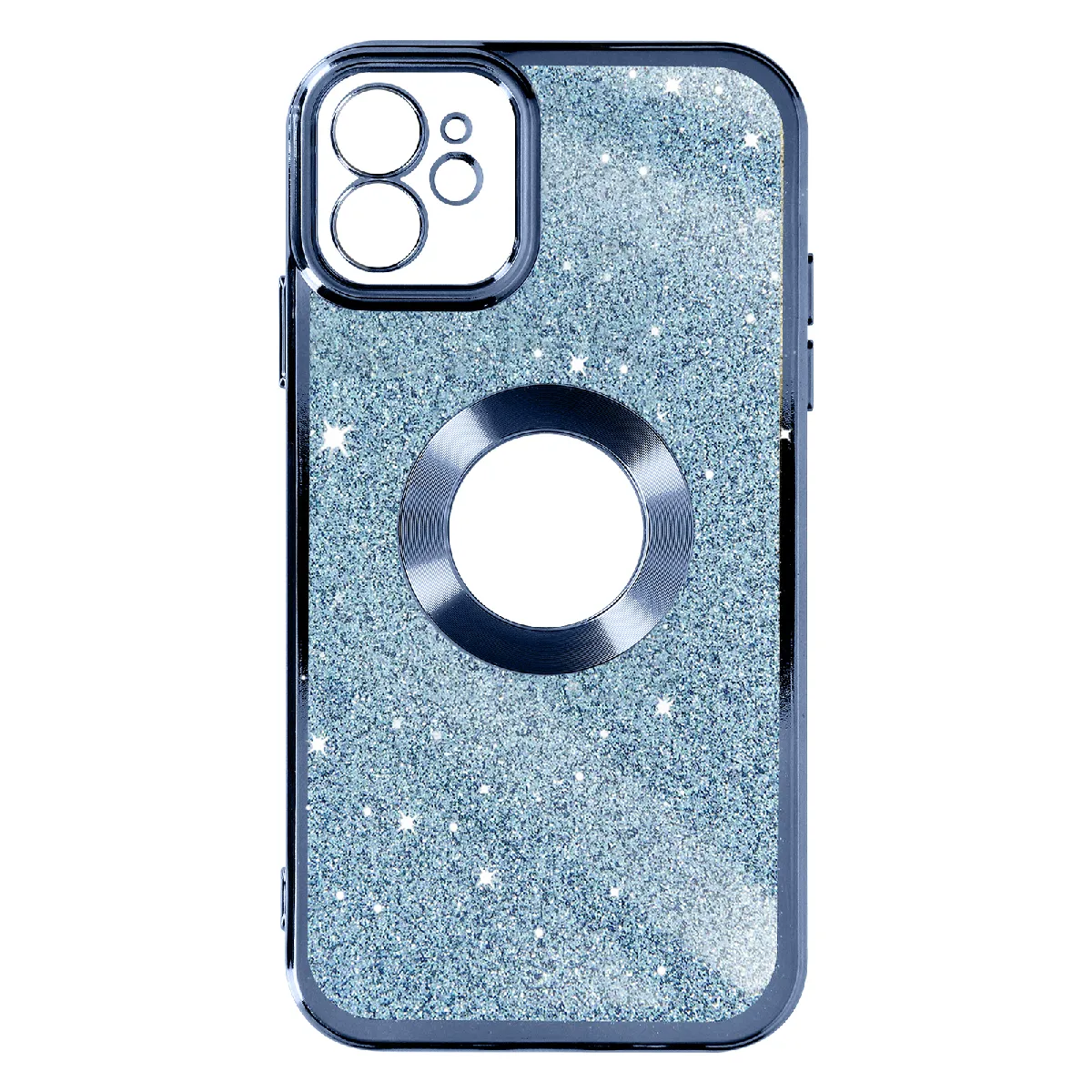 Coque iPhone 12 Paillette Bleu