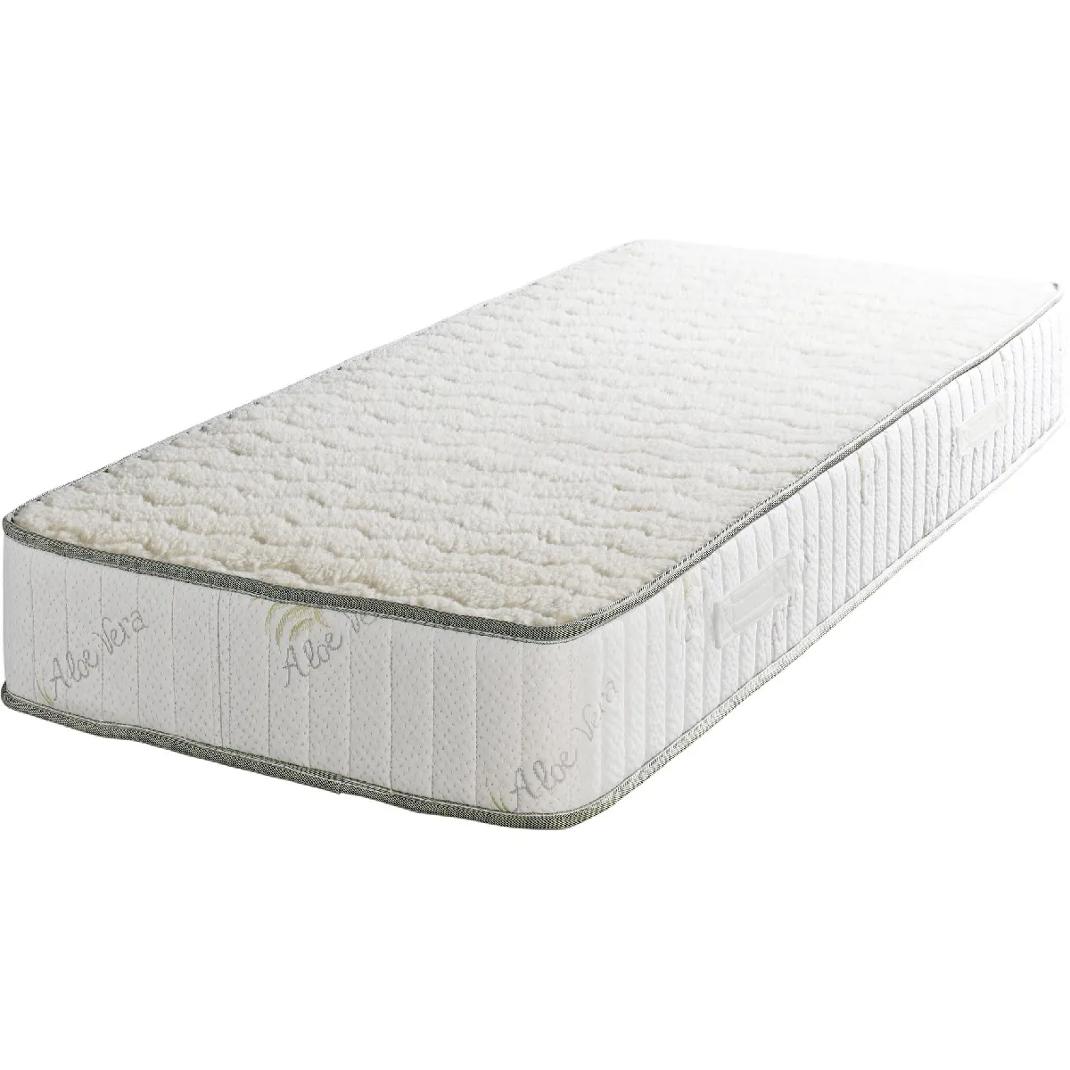 Super Deluxe Matelas 140x190 Ferme Mousse Poli Lattex Indéformable - Face Laine Merinos 100% -Tissu à l'Aloé Vera - 23 cm