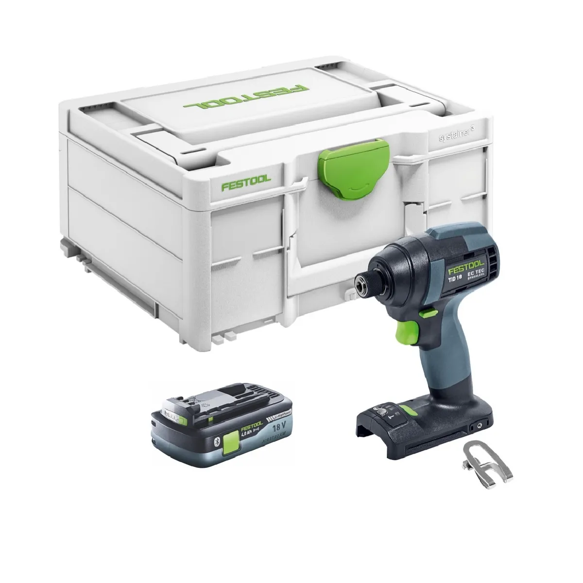 Festool TID 18 Basic-4,0 Visseuse à chocs sans fil 180Nm 18V 1/4" (577054) + 1x Batterie 4,0Ah + Coffret - sans chargeur