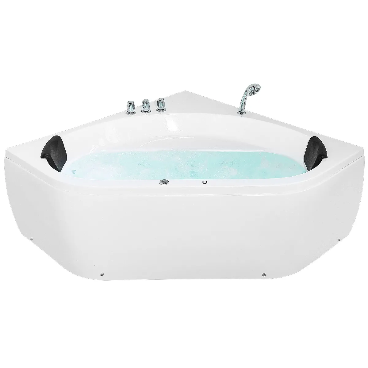 Baignoire d'angle blanche 140 x 140 cm avec LED MEVES