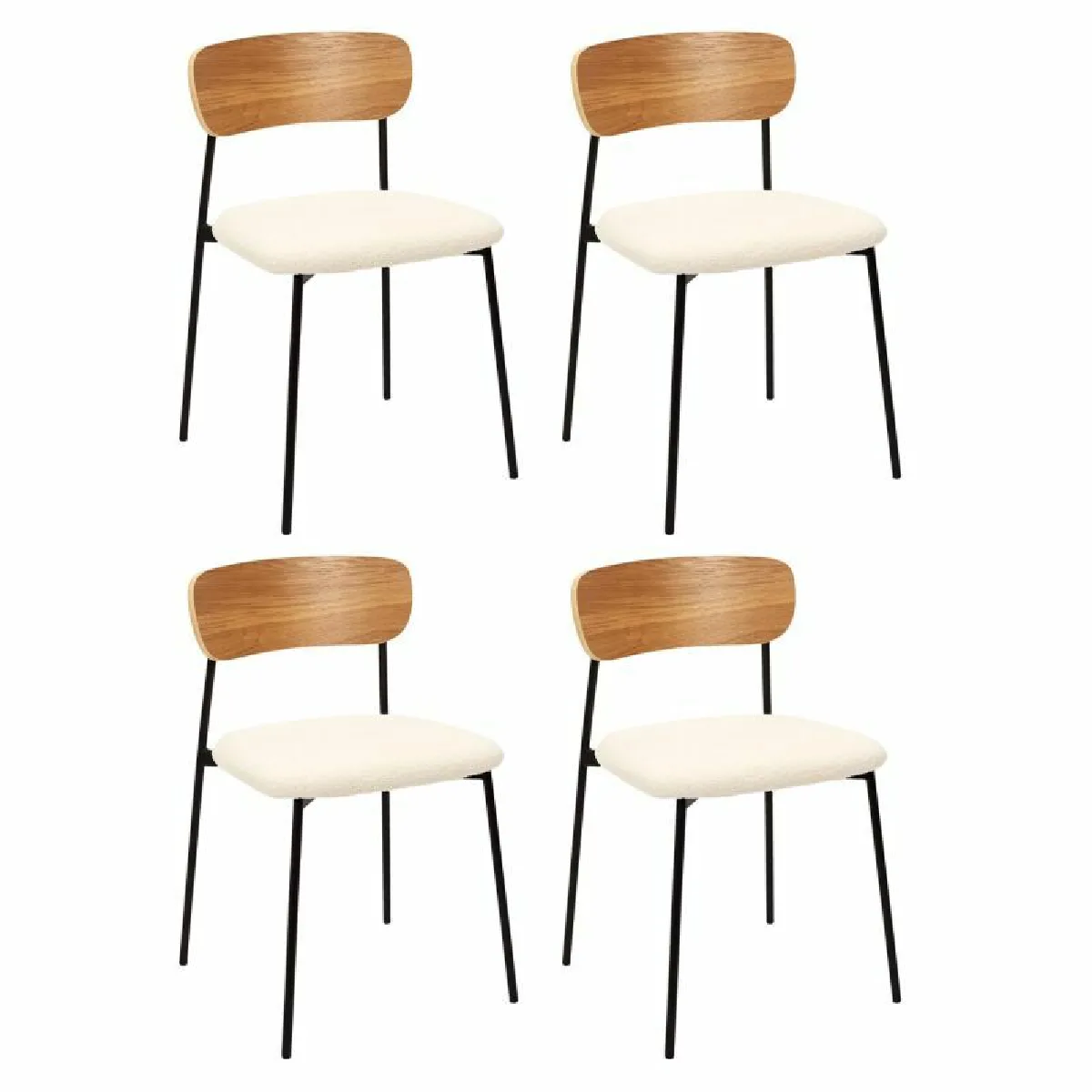 Lot de 4 Chaises Scandinaves Loki 71cm Blanc