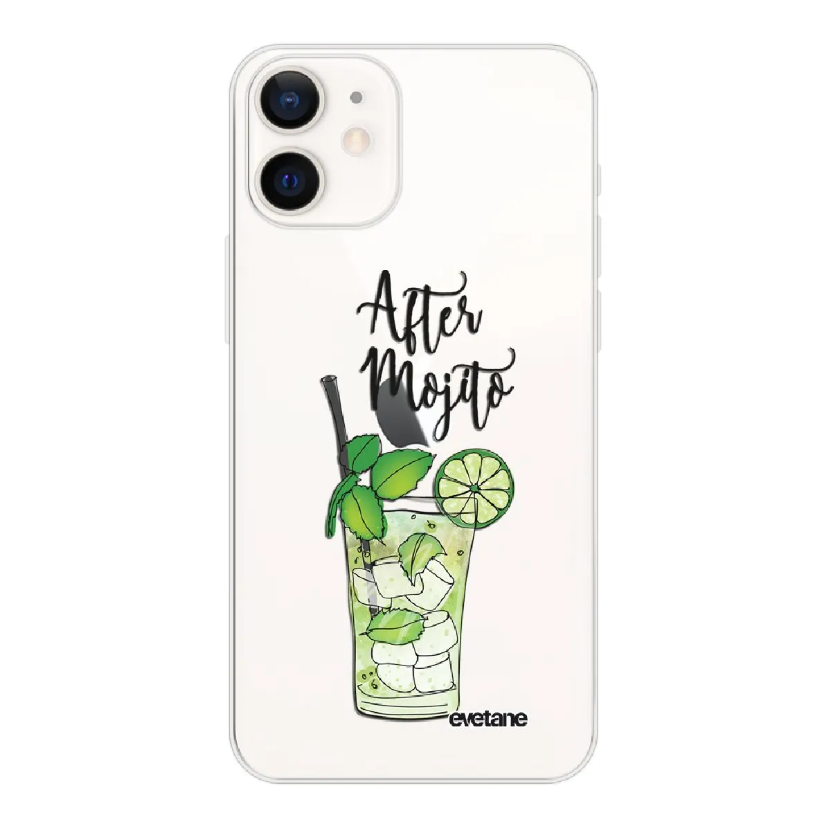 Coque iPhone 12 mini souple transparente After Mojito Motif Ecriture Tendance Evetane