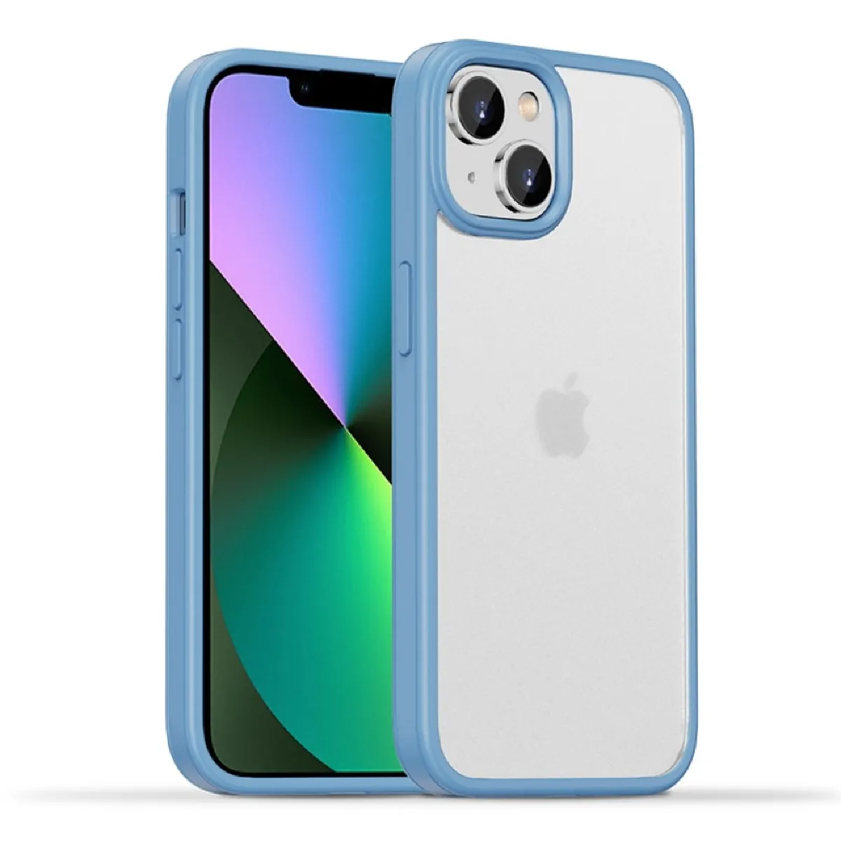 Coque en TPU caoutchouté, anti-rayures pour votre iPhone 14 Plus - bleu clair