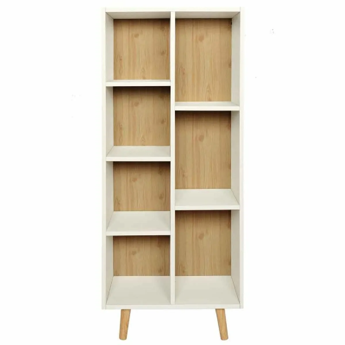 Bibliothèque Enfant Suzanne 118cm Blanc &amp; Beige